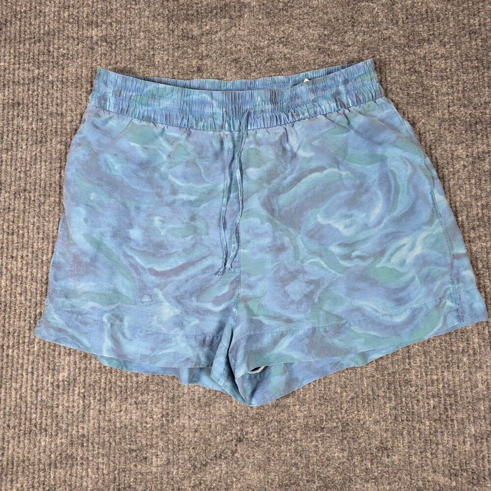 & Other Stories Blue Abstract Pull‎ On Shorts Elastic Waist L